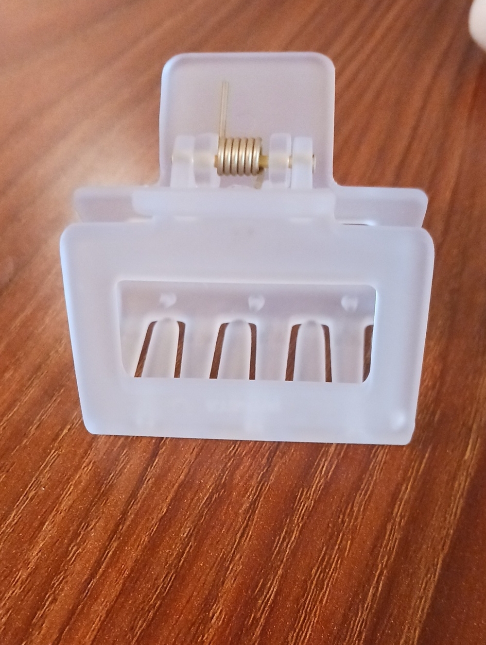 Matte White Square Claw Hair Clip